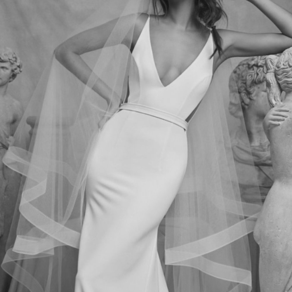 Sarah Seven Custom Dupe Ivory Wedding Bridal Veil Francesca